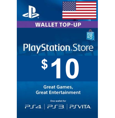 Carte Cadeau PlayStation - $10 (USD) | États-Unis - USA