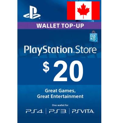 $20 (CAD) - PlayStation Gift Card | Canada
