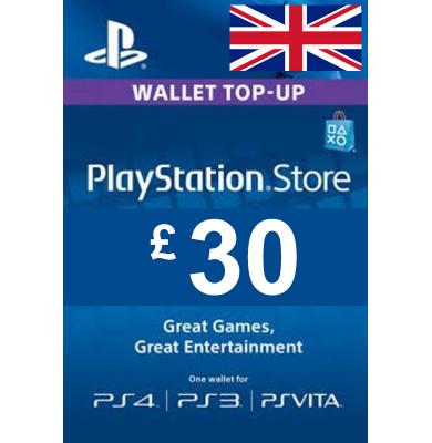 £30 (GBP) - PlayStation Gift Card | UK - United Kingdom